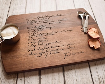 Handwritten Recipe Cutting Board, Grandma's Handwriting, Engraved Recipe, Gift for Mom, Personalized Cutting Board, Mother's Day, Birthday