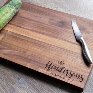Personalized Cutting Board Engraved Cutting Board, Custom Cutting Board,  Wedding Gift, Housewarming Gift, Anniversary Gift, Engagement T2 