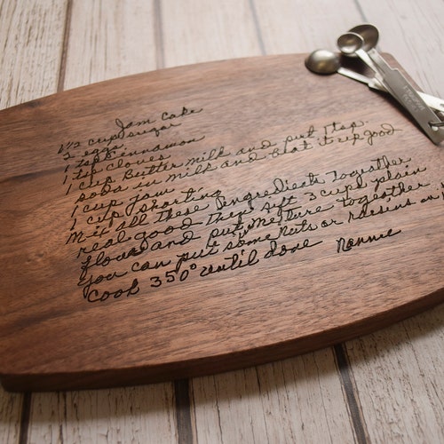 Handwritten Recipe Cutting Board Grandma's Handwriting Etsy