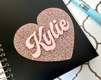 Personalized Heart Locker Magnet | Acrylic Custom Name