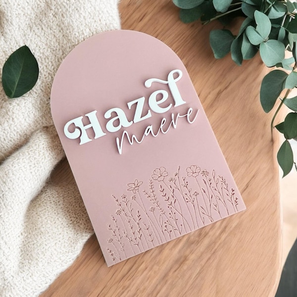 Personalized Acrylic Baby Name Sign: 3D Nursery Decor
