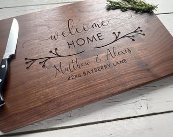 Personalized Wood Cutting Board, Housewarming Gift, Realtor Closing Gift
