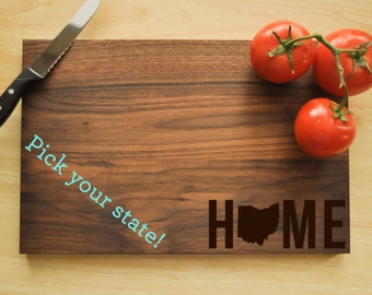 Personalized Cutting Board, Custom Cutting Board, Personalized Wedding Gift, Housewarming Gift, Home Cutting Board, State Cutting Board