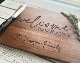 Personalized Engraved Wood Cutting Board, Wedding Gift