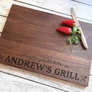 Fathers Day Gift, Personalized Cutting Board for Him, Birthday Day Gift for Man, Custom Wood Cutting Board, Husband Boyfriend Gift image 1