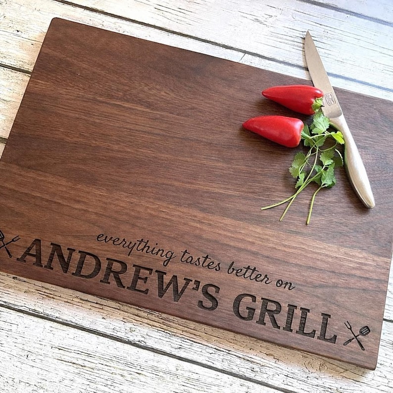 Fathers Day Gift, Personalized Cutting Board for Him, Birthday Day Gift for Man, Custom Wood Cutting Board, Husband Boyfriend Gift image 1
