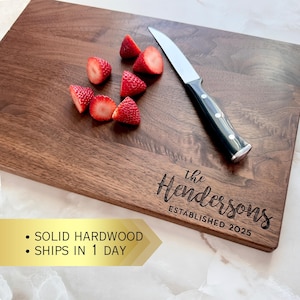 Personalized Cutting Board - Engraved Cutting Board, Charcuterie Board, Wedding Gift, Housewarming Gift, Anniversary Gift, Engagement