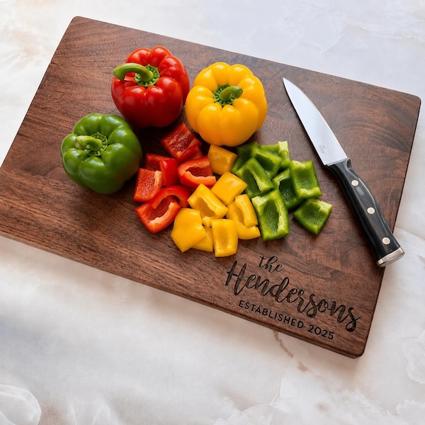 Personalized Engraved Cutting Board – American Hardwood, Custom Wedding Gift
