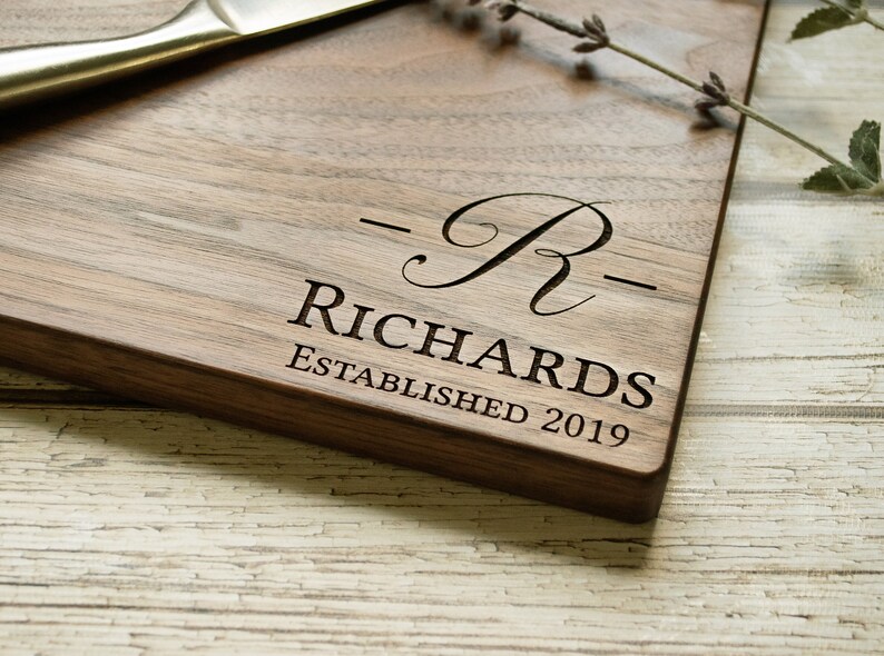 Engraved Cutting Board Personalized Cutting Board Engagement Gift Housewarming Gift Wedding Gift Custom Cutting Board Anniversary Gift