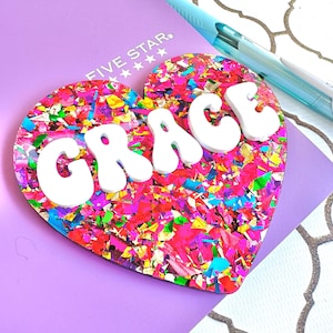 Personalized Heart Locker Magnet | 3D Custom Name Accessory