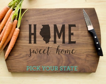 Personalized Cutting Board, Custom Cutting Board, Personalized Wedding Gift, Housewarming Gift, Home Cutting Board, State Cutting Board