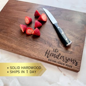 Personalized Cutting Board - Engraved Cutting Board, Charcuterie Board, Wedding Gift, Housewarming Gift, Anniversary Gift, Engagement