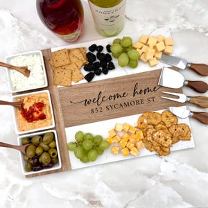 Real Estate Closing Gift, Housewarming Gift, New Home Gift, Personalized Charcuterie Board, Wood Charcuterie Board, Logo Advertising