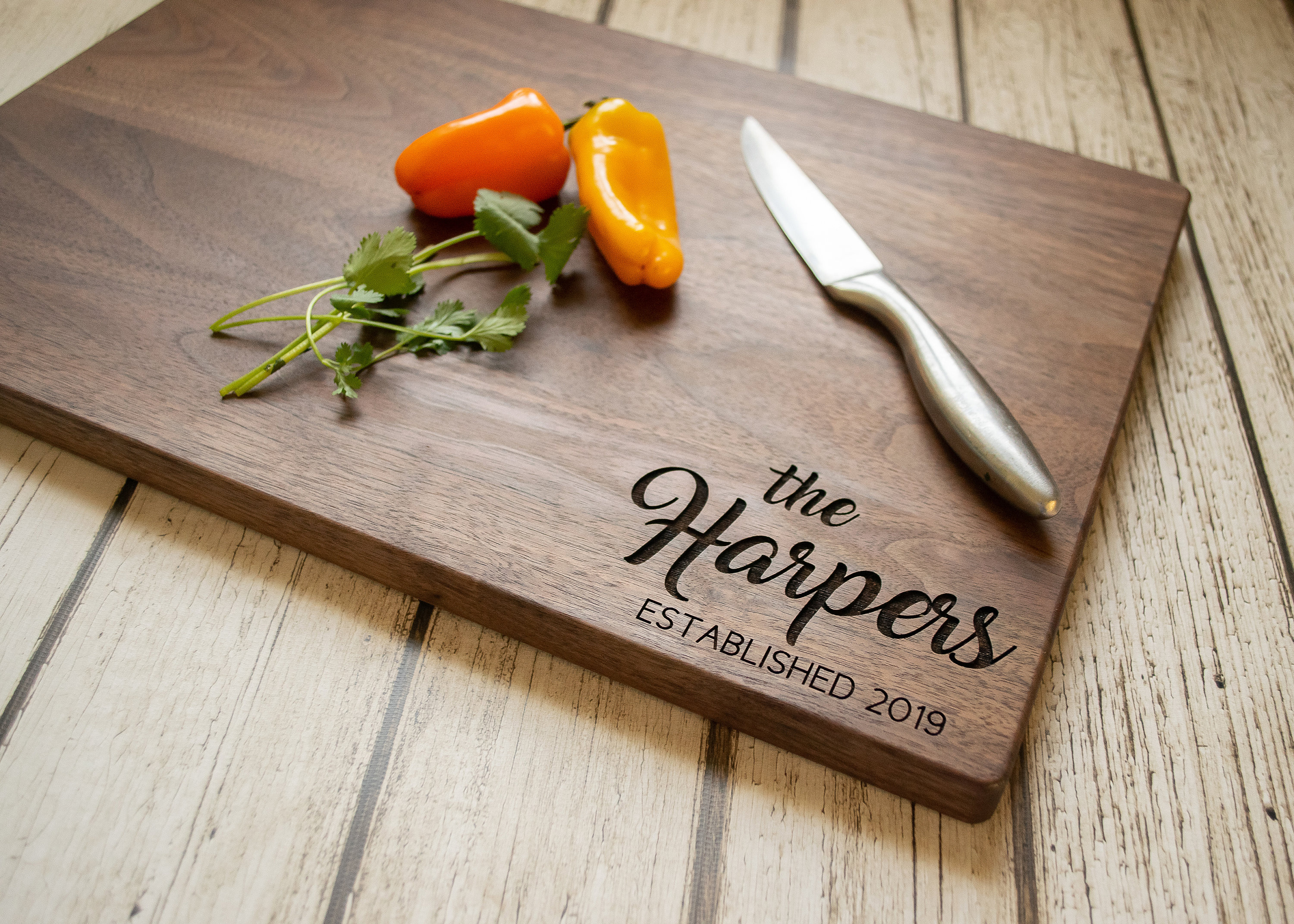 Home & Living Cookware Personalized Cutting Board Custom Name Acacia