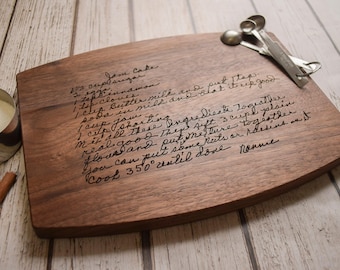 Handwritten Recipe Cutting Board, Grandma's Handwriting, Engraved Recipe, Gift for Mom, Personalized Cutting Board, Mother's Day, Birthday