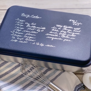 Handwritten Recipe Cake Pan, Grandma's Handwriting, Engraved Recipe, 9x12  Baking Pan, Custom Cake Pan, Christmas, Gift for Mom, Mother's Day