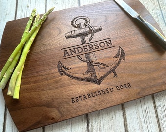 Personalized Cutting Board - Engraved Cutting Board, Custom Cutting Board, Wedding Gift, Housewarming Gift,  Mother's Day, Nautical Gift