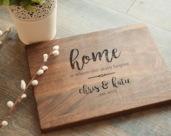 Personalisiertes, graviertes Holzschneidebrett, Einzugsgeschenk, Geschenk zum Immobilienmaklerabschluss