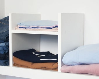Shelf Divider Organizer for Closets, Bookshelves, Pantries and Laundries