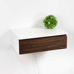 Blanca Floating Nightstand Drawer, Lacquer Coating High End Finish Wall Mount Night Stand, Floating Bedside Drawer