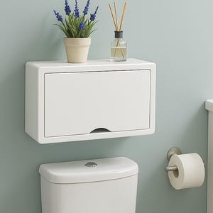 Mini White Floating Cabinet, Lacquer Coating High End Finish Small Wall Mount Storage Cabinet Shelf, Bathroom Cabinet, Entryway Cabinet