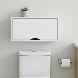 White Floating Cabinet with Premium Lacquer Coating Finish, Small Wall Cabinet Shelf, Bathroom Cabinet, Medicine Cabinet, Toilet Cabinet