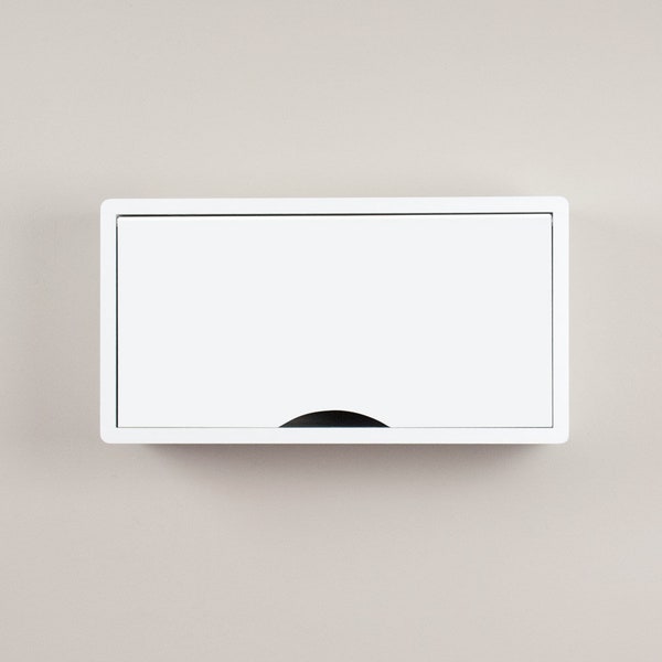 White Floating Cabinet, Wall Cabinet, Small Storage Cabinet Shelf, Bathroom Cabinet