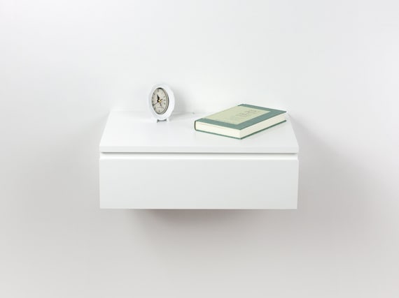 White 2024 floating nightstand