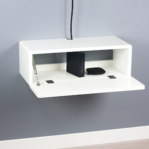 Blanca Small Floating Medium Console, Lacquer Coating High End Finish Wall Mount TV Cabinet, Floating Entertainment Center, TV Box Unit image 6