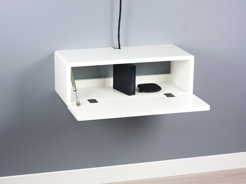 Blanca Small Floating Medium Console, Lacquer Coating High End Finish Wall Mount TV Cabinet, Floating Entertainment Center, TV Box Unit image 6
