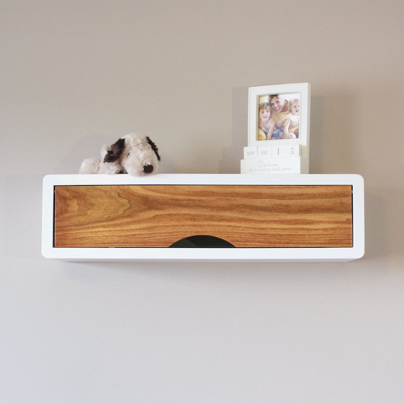 Mid Century Modern Floating Shelf Retro Style Wall Storage Etsy