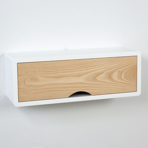 Midcentury Modern Floating Shelf Sliding Door Retro Style Etsy