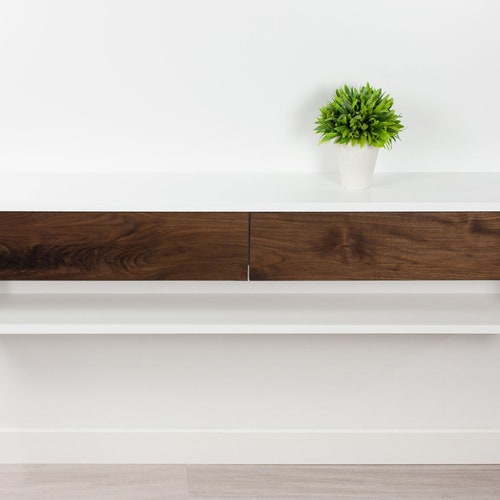 Floating Entryway Foyer Wall Mount Open Shelf Console Table Etsy