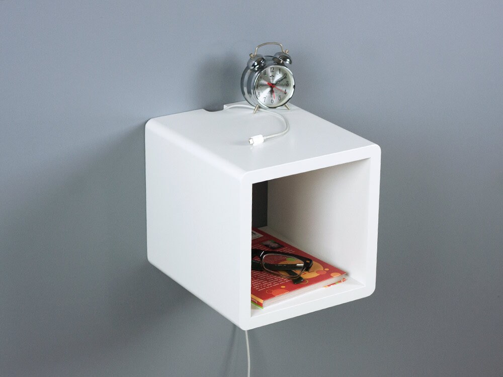 Mini Cubby Floating Nightstand Small Wall Mount Bedside Table Etsy UK