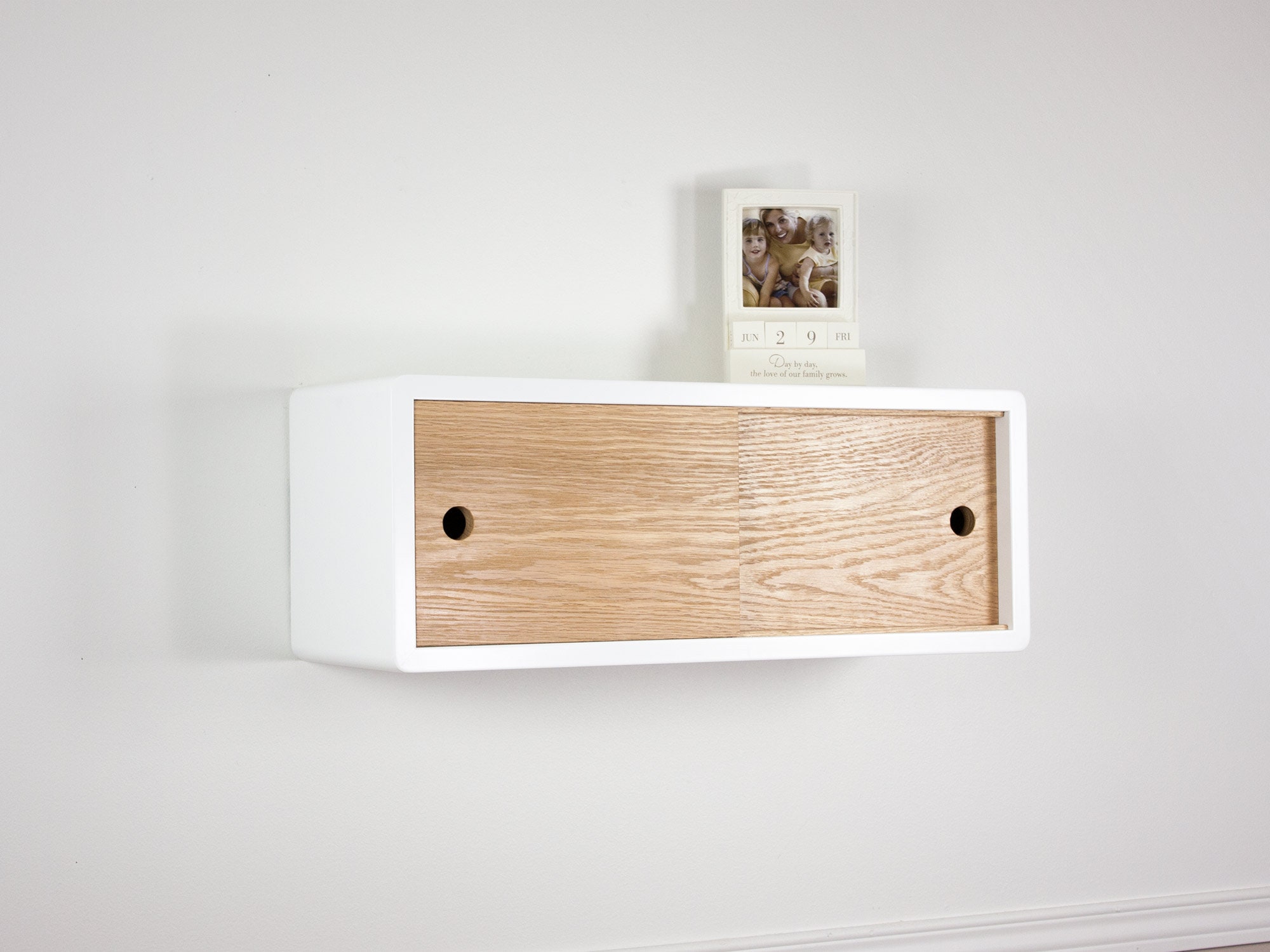 Midcentury Modern Floating Shelf Sliding Door Retro Style Etsy Canada