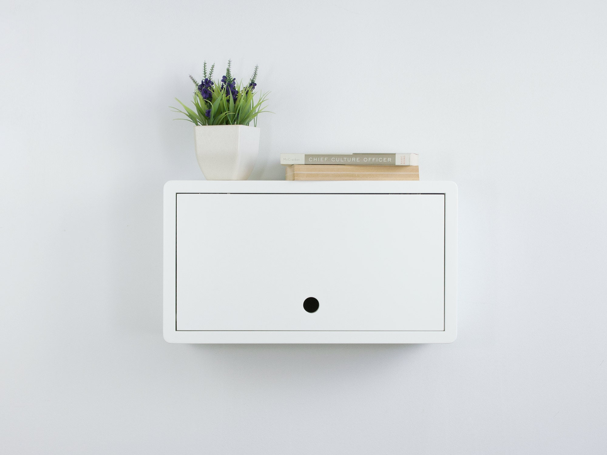 Mini Floating White Cabinet Small Wall Mount Storage Cabinet