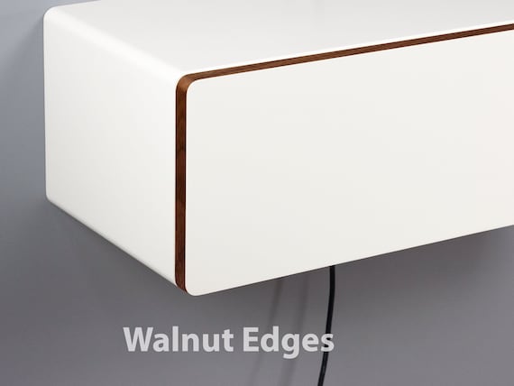 Blanca White Floating TV Stand Wall Mount TV Media Console