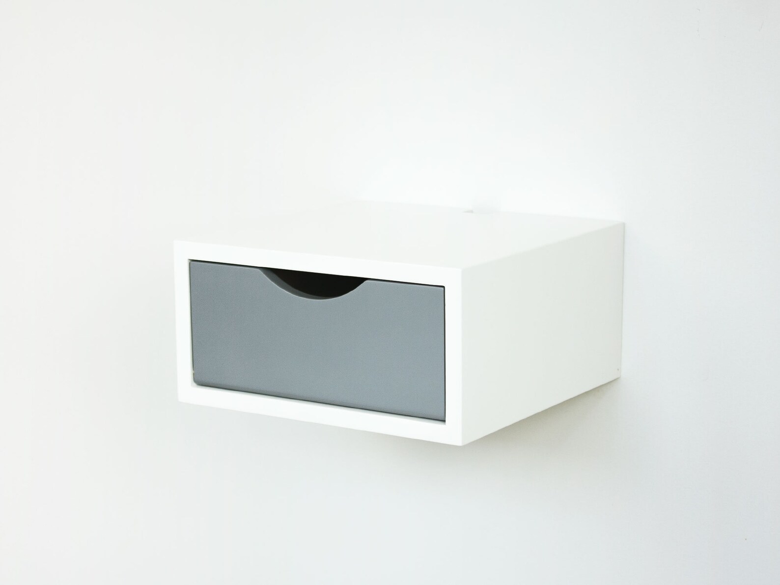Denali White Floating Nightstand Wall Mount Bedside Table Etsy
