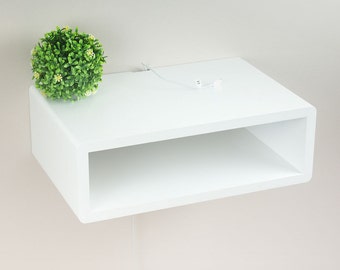 Whyte Slim Modern Floating Nightstand Table, Wall Mount Bedside Table, Floating Side Table, Floating Bed Shelf