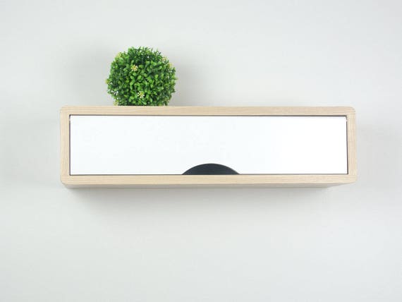 Minimalist Floating Entryway Shelf with White Door
