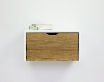 Aren Floating Nightstand Drawers, Wall Mount Nightstand, Floating Bedside Drawers, Danish Furniture