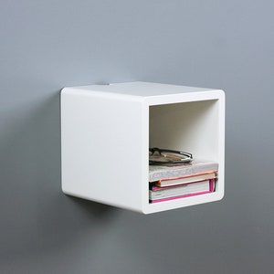 Mini Cubby Floating Nightstand, Small Wall Mount Bedside Table