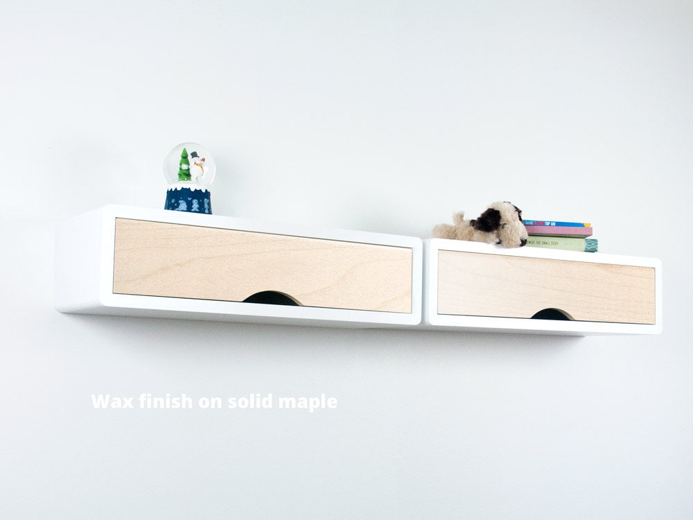 Slim Floating Shelf With Door Mid Century Modern Retro Style Etsy Canada