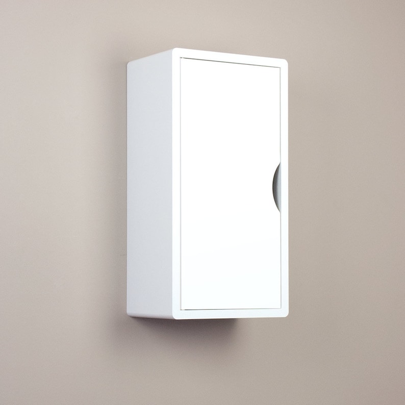 White Floating Wall Shelf With Solid Hardwood Door Etsy Canada