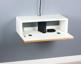 Blanca Small Floating Medium Console, Lacquer Coating High End Finish Wall Mount TV Cabinet, Floating Entertainment Center, TV Box Unit