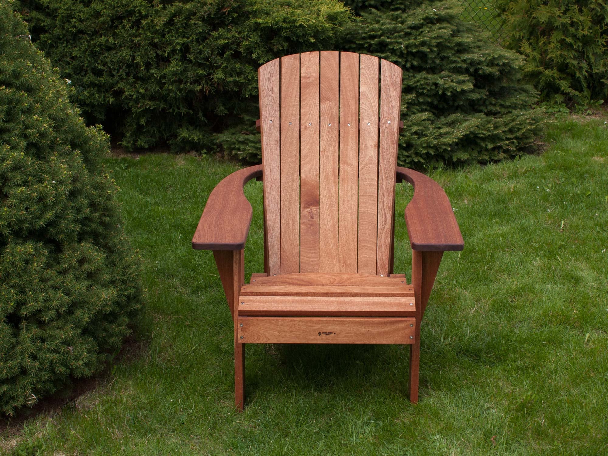 Solid Hardwood Muskoka Chair Natural Sapele Mahogany Hardwood Etsy