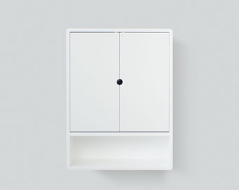 Premium White Bathroom Wall Cabinet, White Lacquer Coating High End Finish Wall Mount Cabinet with Open Shelf, Storage Cabinet Shelf