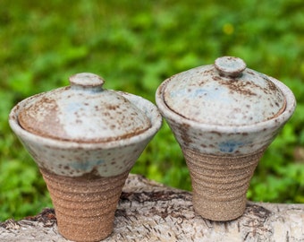 2 ceramic mugs, tea bowls with lids, set of two ceramic cups, gift for tea lovers, wood fired ceramic cups, matcha chawan, wabi sabi 10