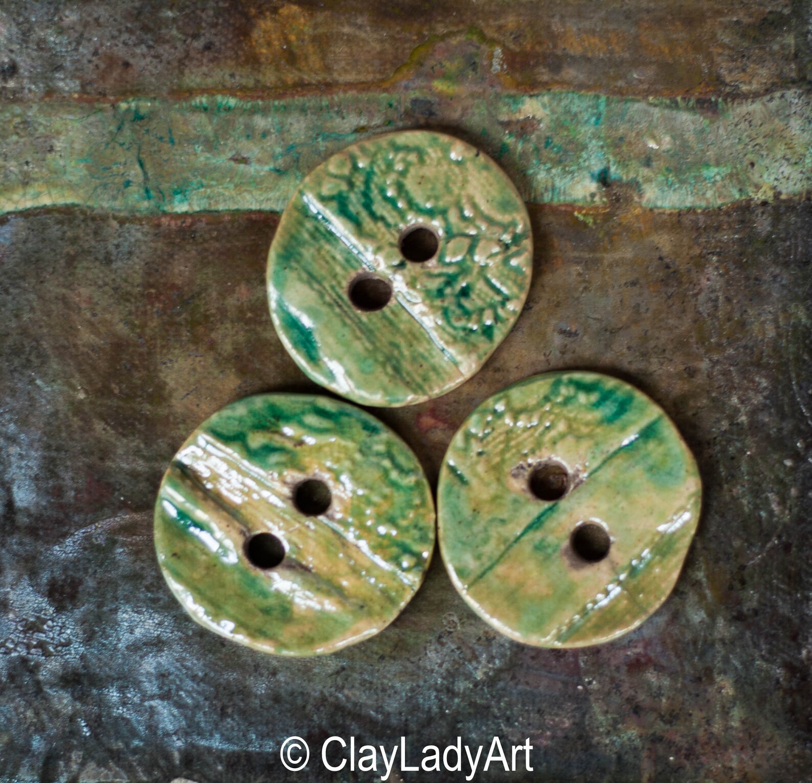 3 Raku Ceramic Buttons Raku Ceramics Raku Buttons Sewing Etsy