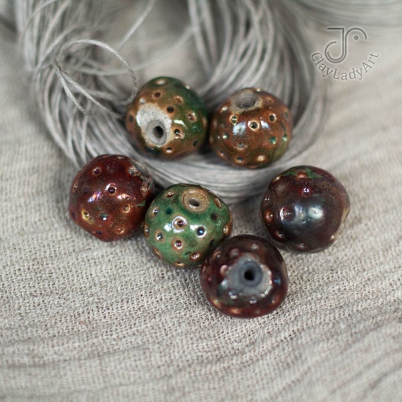 Raku beads and pendants sale
